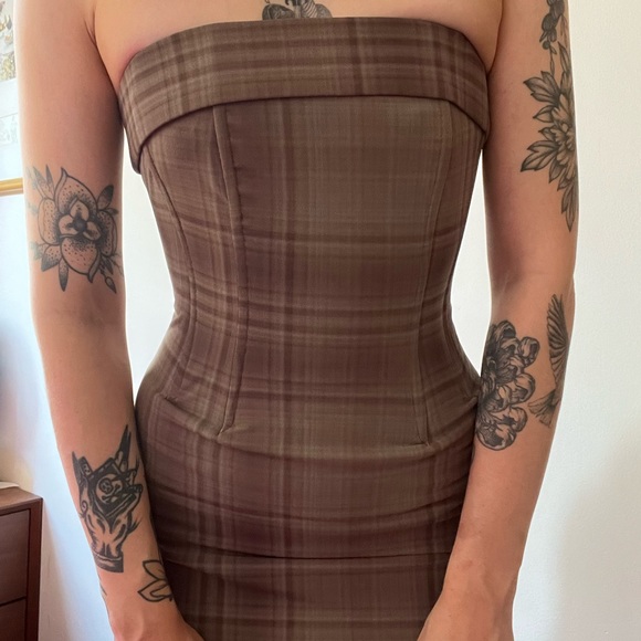 BWT With Jean Plaid Corset dress - Picture 3 of 3